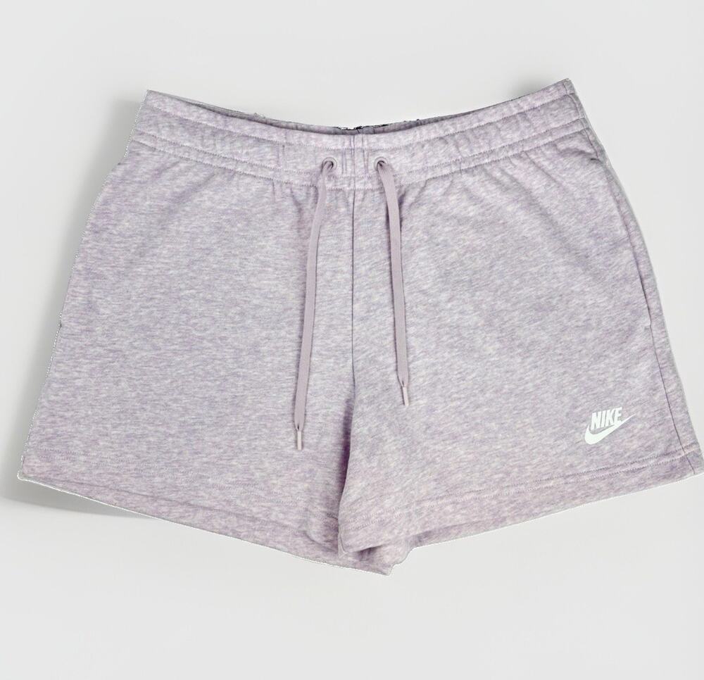 Nike Sportswear Essential Shorts Women Size M Mauve CJ3924-576 Cotton Terry NWT
